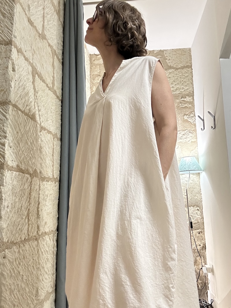 robe écru à poches