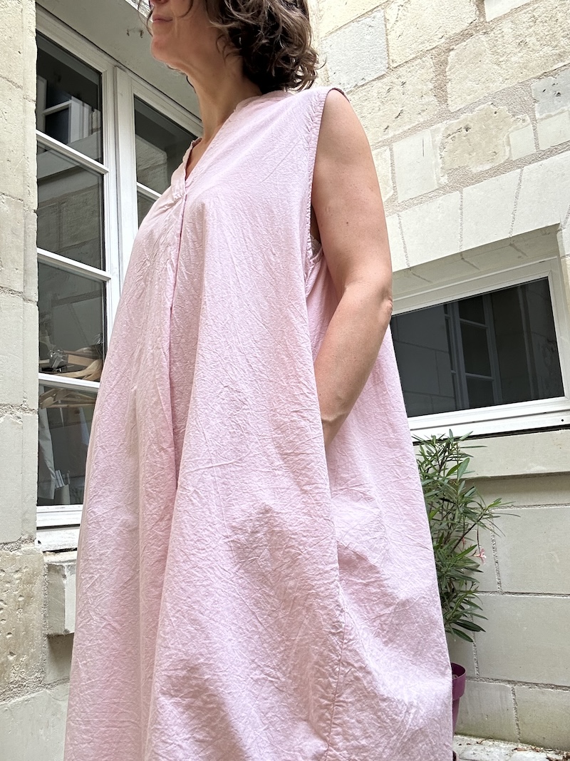 robe rose courte à poches