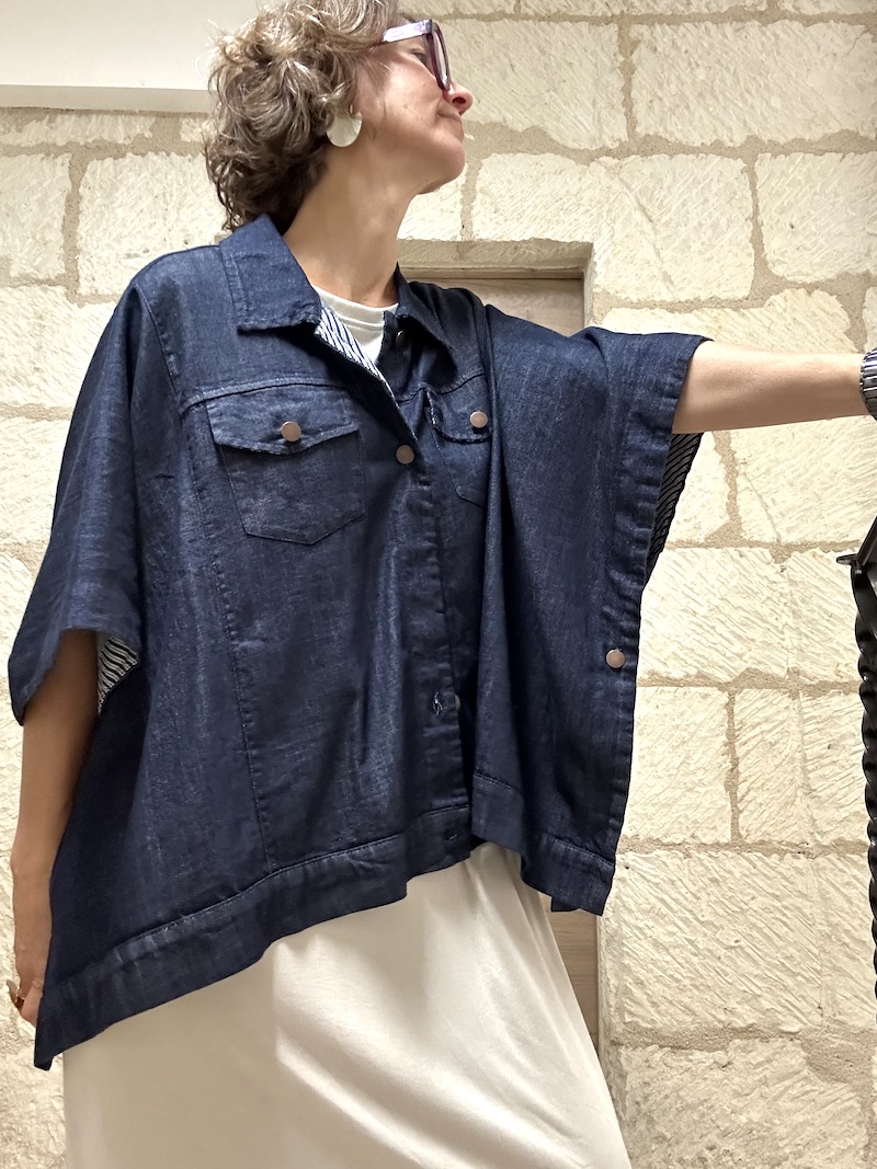 veste cape façon jean