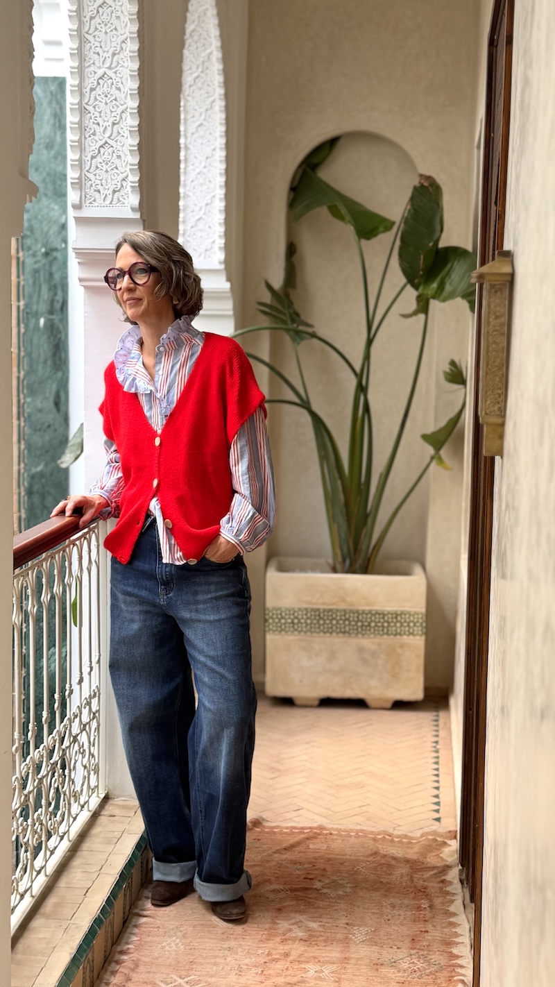 Gilet rouge sans manches